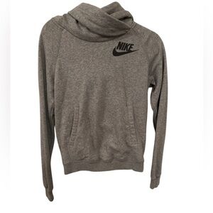 Nike Cowl Neck Hooded Sweatshirt Gray Pullover Activewear Womens Small